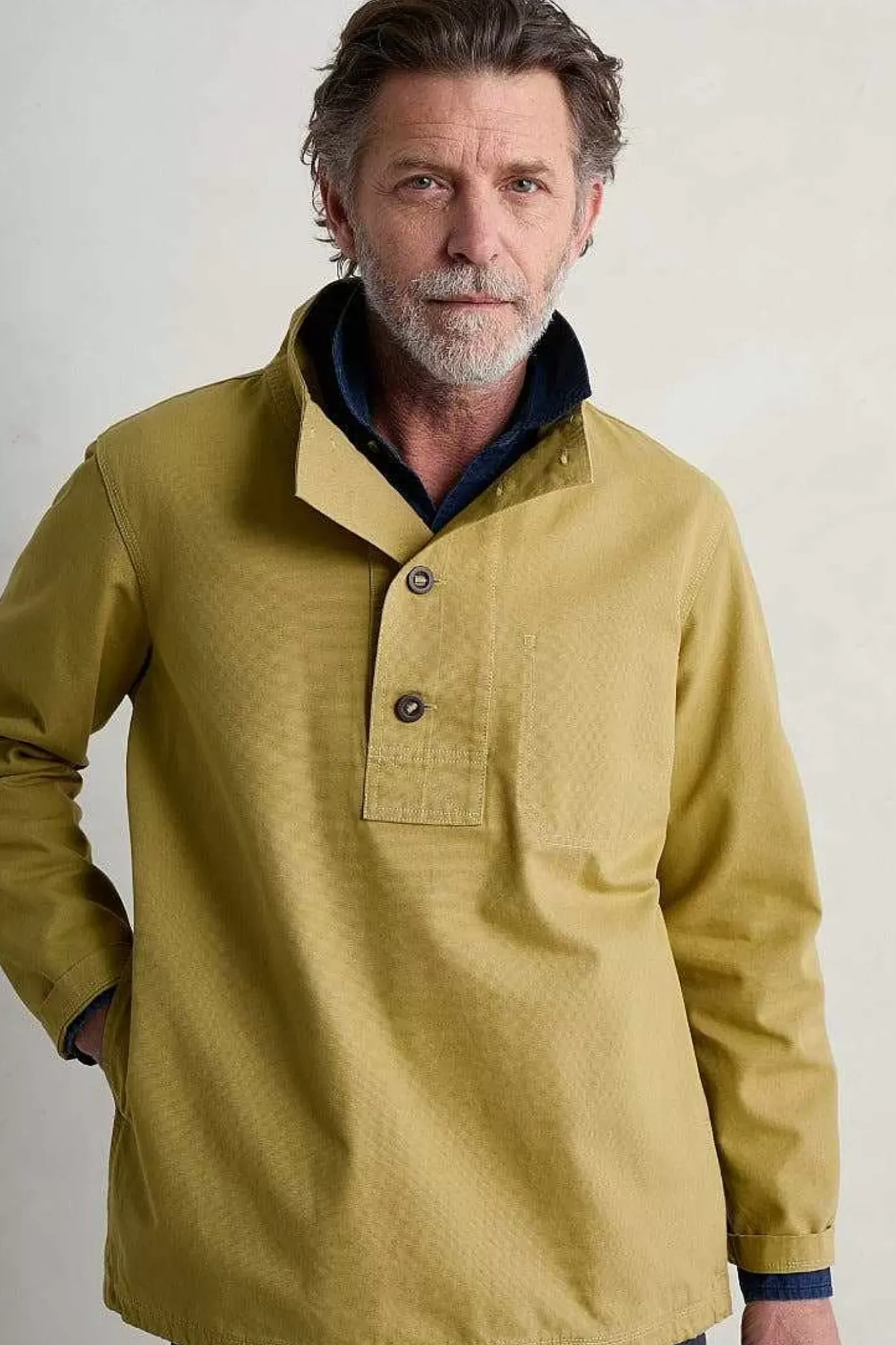 Seasalt Cornwall Men's Clay Stone Organic Cotton Pullover Smock<Men Tops & T-Shirts