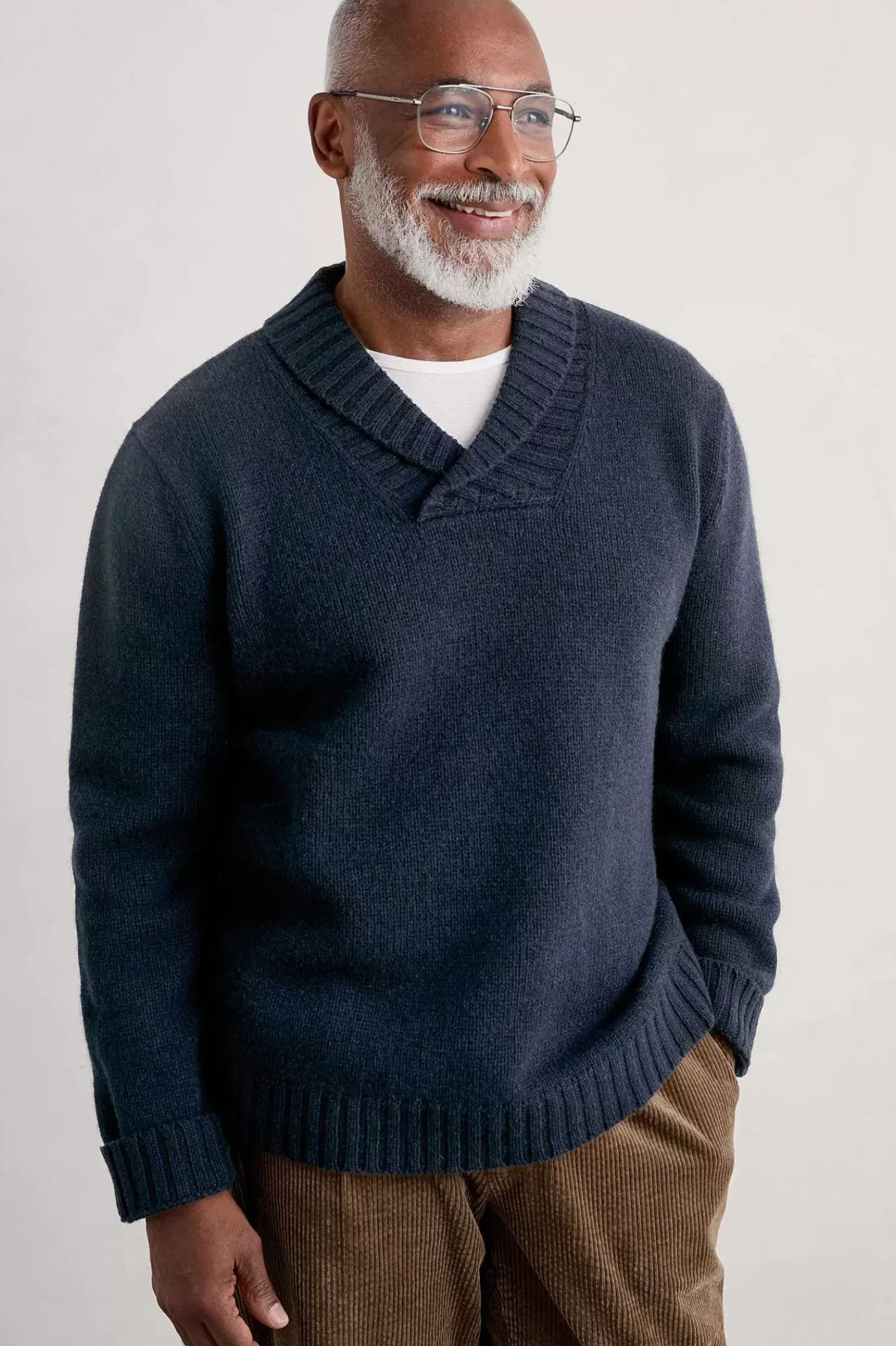 Seasalt Cornwall Men's Daver Shawl Neck Jumper<Men Knitwear
