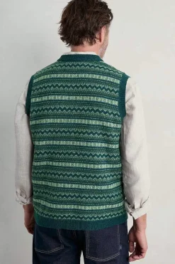 Seasalt Cornwall Men's Fair Isle Walt Vest<Men Knitwear