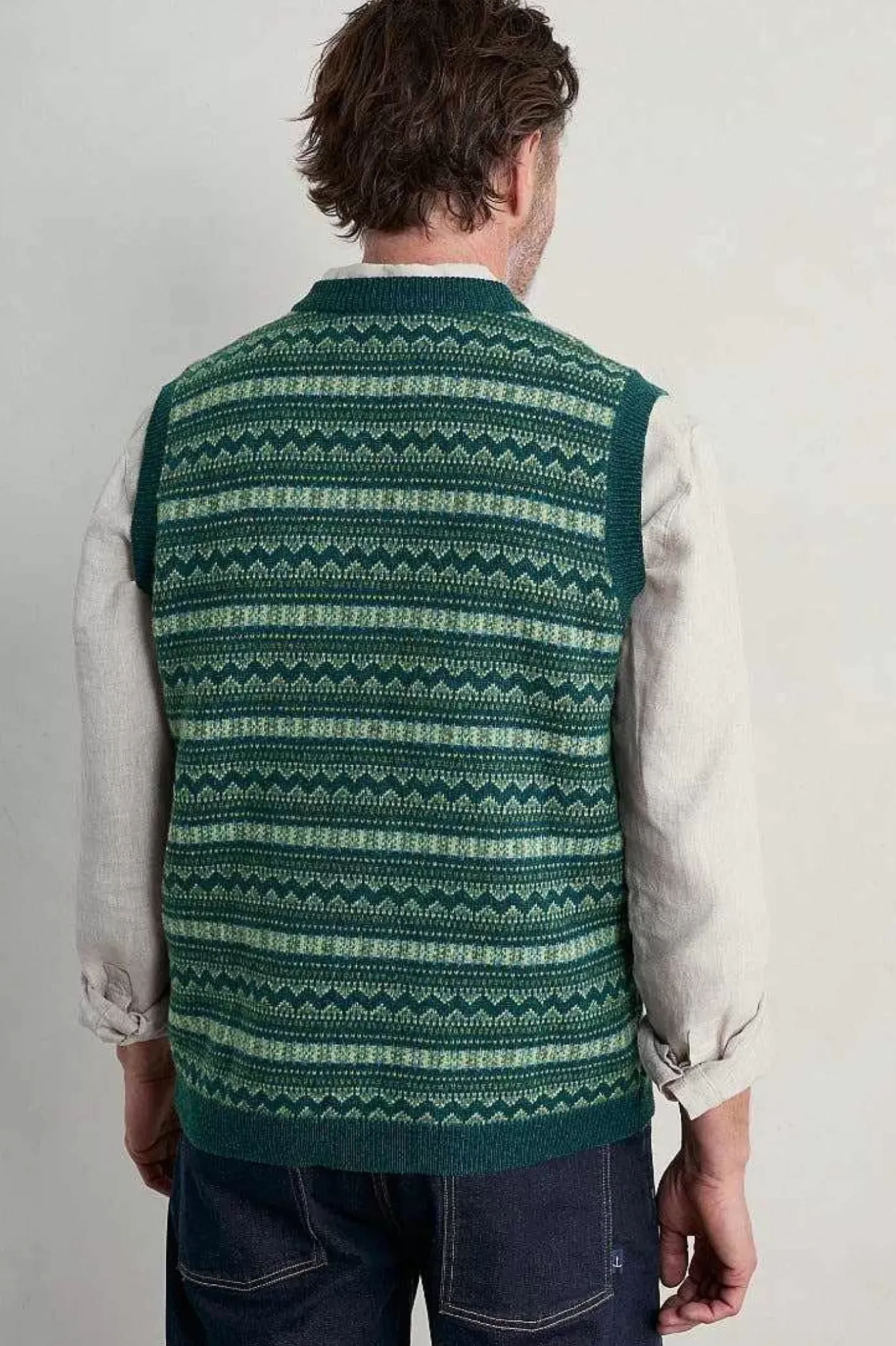 Seasalt Cornwall Men's Fair Isle Walt Vest<Men Knitwear