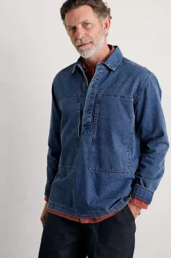 Seasalt Cornwall Men's Hawser Denim Overshirt<Men Tops & T-Shirts