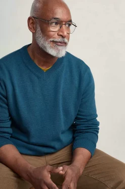 Seasalt Cornwall Men's Mainbrace Organic Cotton V-Neck Jumper<Men Knitwear