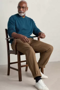 Seasalt Cornwall Men's Mainbrace Organic Cotton V-Neck Jumper<Men Knitwear