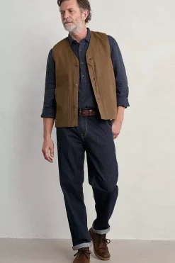 Seasalt Cornwall Men's Organic Cotton Metern Waistcoat<Men Coats & Jackets