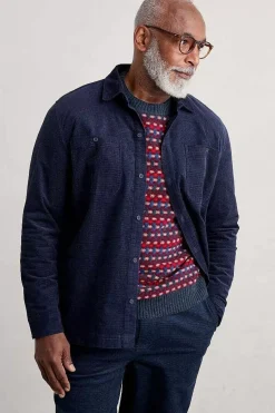 Seasalt Cornwall Men's Ropemaker Waffle Cord Overshirt<Men Shirts