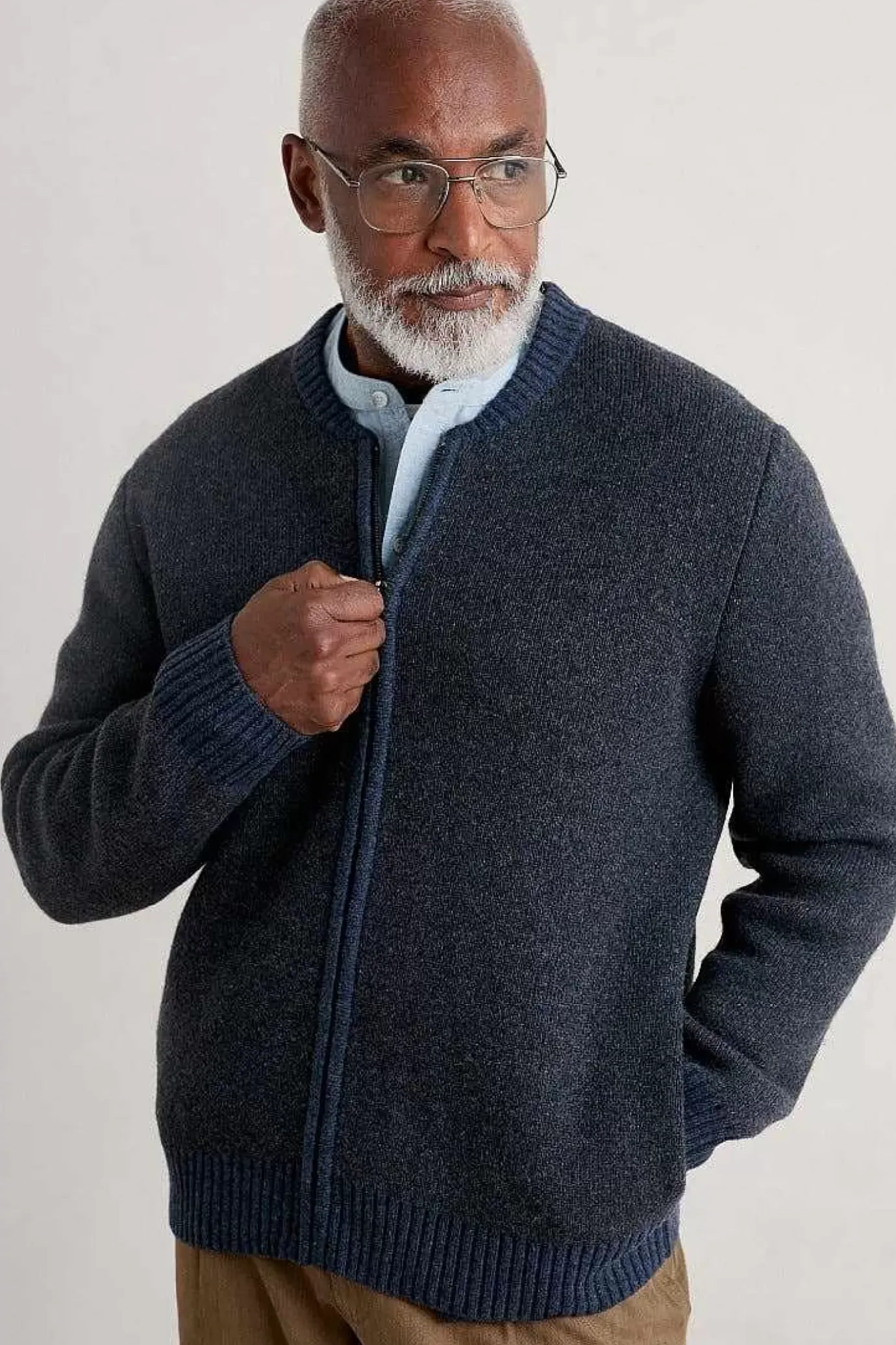 Seasalt Cornwall Men's Thresher Knitted Cardigan<Men Knitwear
