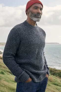 Seasalt Cornwall Men's Wheelwright Ribbed Lambswool Blend Jumper<Men Knitwear