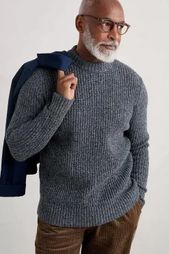 Seasalt Cornwall Men's Wheelwright Ribbed Lambswool Blend Jumper<Men Knitwear