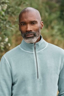 Seasalt Cornwall Men's Wood Moss Quarter Zip Sweatshirt<Men Tops & T-Shirts