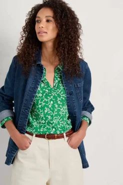 Seasalt Cornwall Misty Sky Organic Cotton Shirt<Women Tops