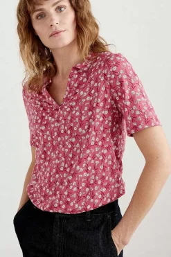 Seasalt Cornwall Misty Sky Short Sleeve Jersey Shirt<Women Tops