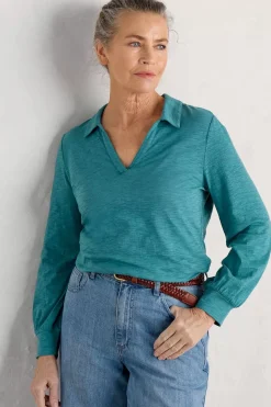 Seasalt Cornwall Owles Point V-Neck Jersey Shirt<Women Tops