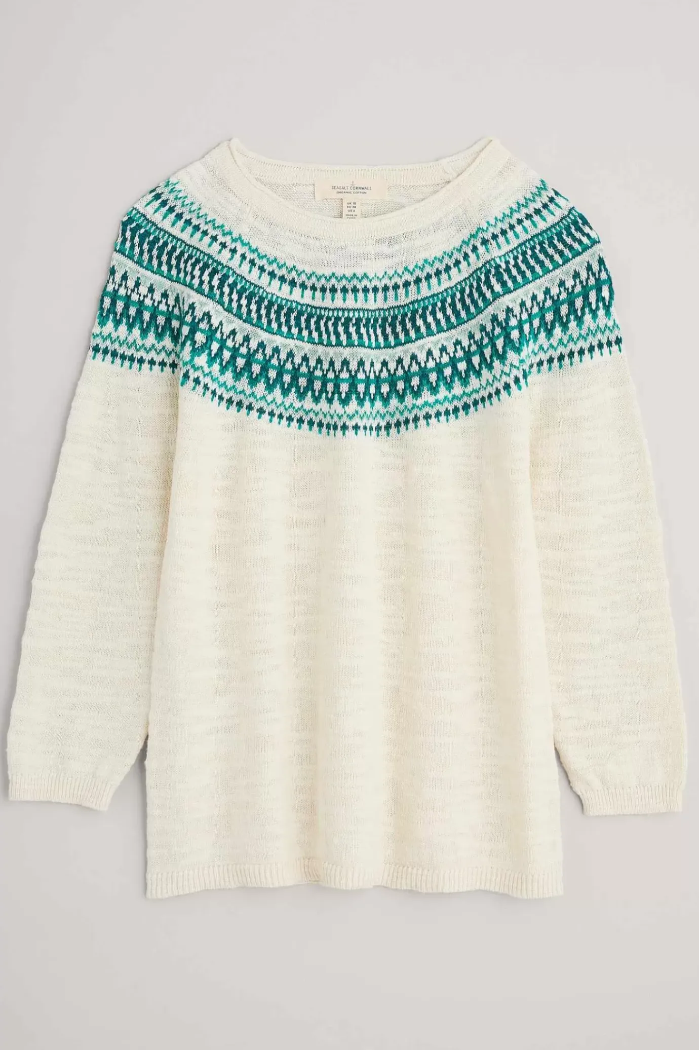 Seasalt Cornwall Penvoose Three Quarter Sleeve Fair Isle Jumper<Women Knitwear