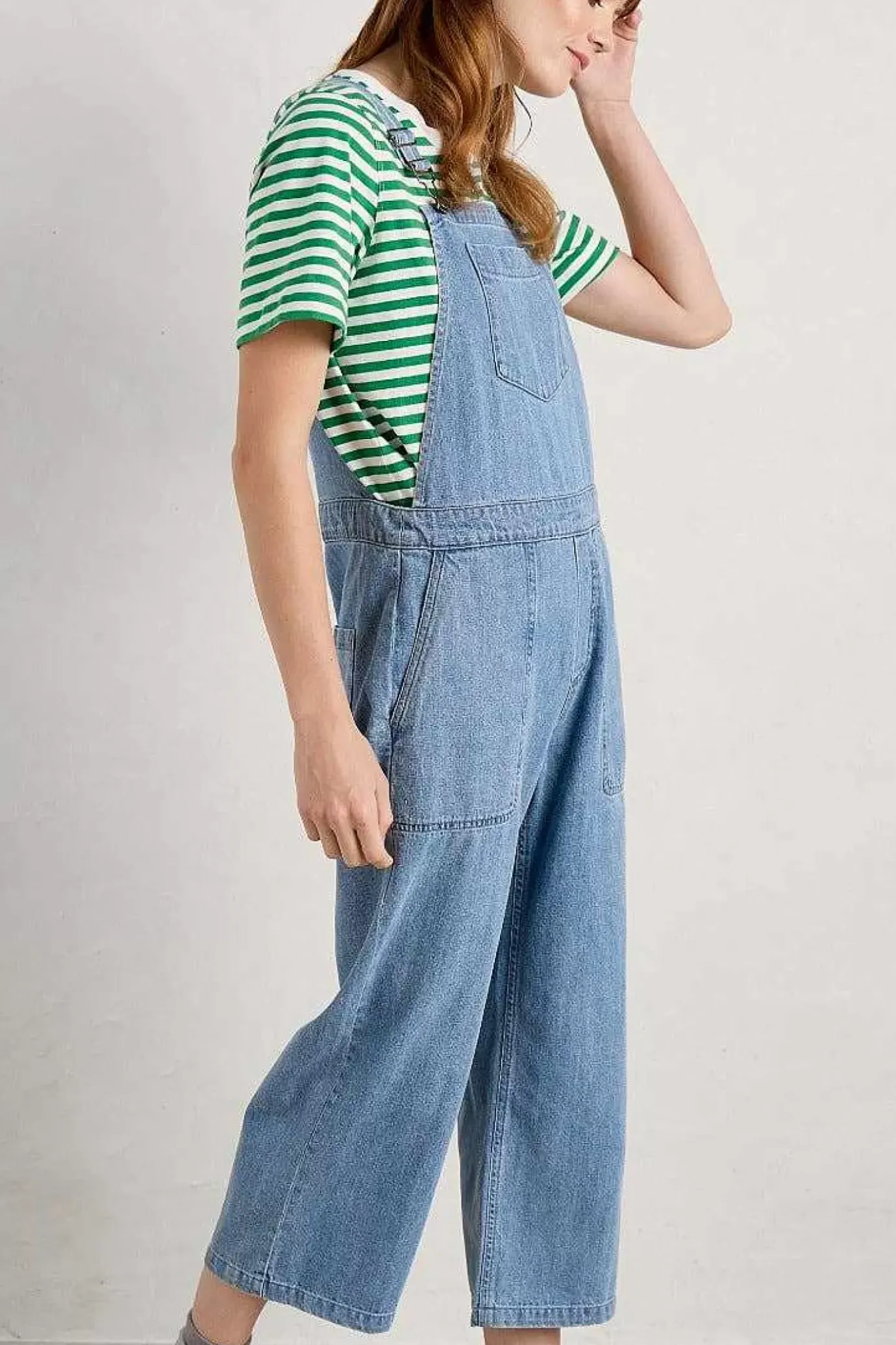 Seasalt Cornwall Porthallow Cove Wide Leg Denim Dungaree<Women Jumpsuits & Dungarees