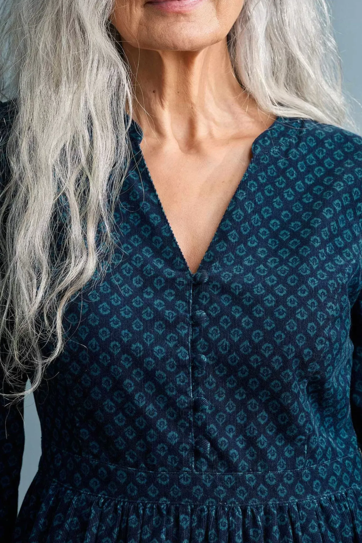 Seasalt Cornwall Rose Cottage Printed Cord Midi Dress<Women Dresses