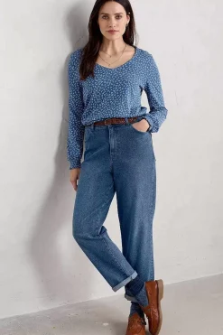 Seasalt Cornwall Rosehip Jersey V-Neck Top<Women Tops