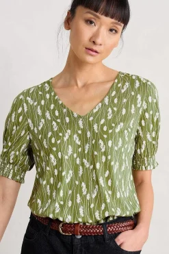 Seasalt Cornwall Rosehip V-Neck Jersey Top<Women Tops