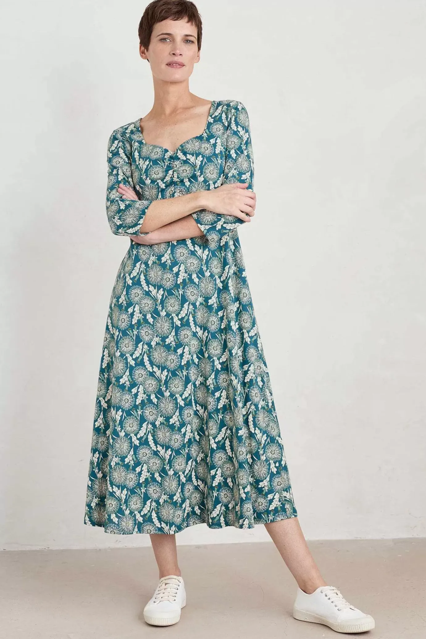 Seasalt Cornwall Secret Cove 3/4 Sleeve Midi Dress<Women Dresses
