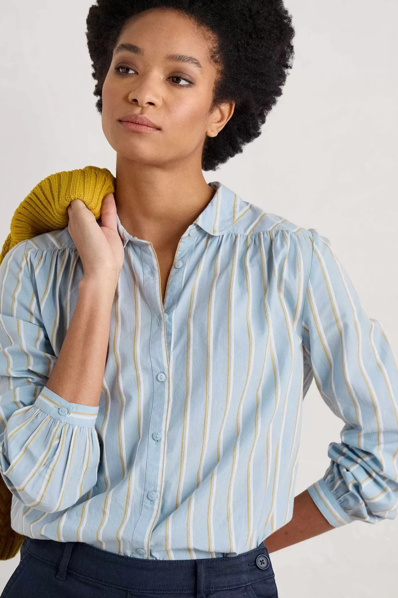 Seasalt Cornwall Spiral Flight Striped Shirt (Gots)<Women Tops