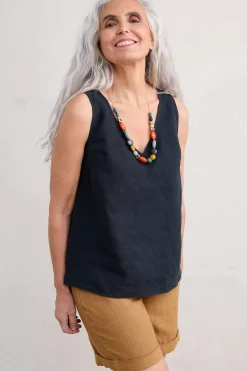 Seasalt Cornwall Sunlit Seagrass Linen Vest<Women Tops