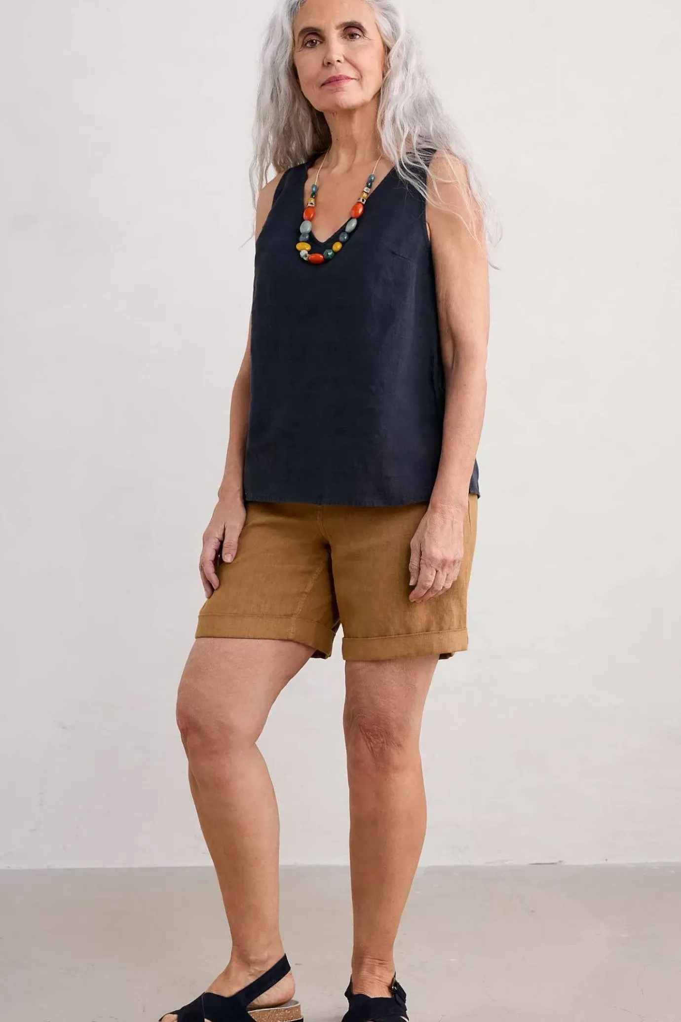 Seasalt Cornwall Sunlit Seagrass Linen Vest<Women Tops
