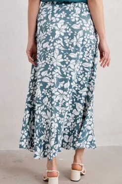 Seasalt Cornwall Temple Printed Satin Midi Skirt<Women Skirts