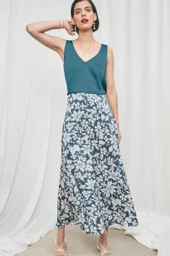 Seasalt Cornwall Temple Printed Satin Midi Skirt<Women Skirts