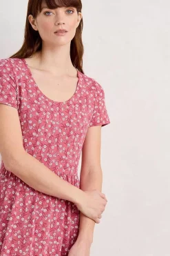 Seasalt Cornwall Tor View Short Sleeve Tiered Jersey Dress<Women Dresses