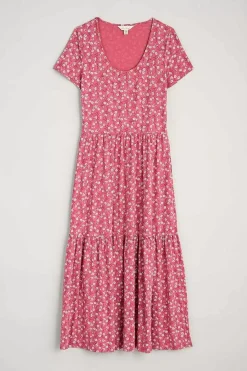 Seasalt Cornwall Tor View Short Sleeve Tiered Jersey Dress<Women Dresses