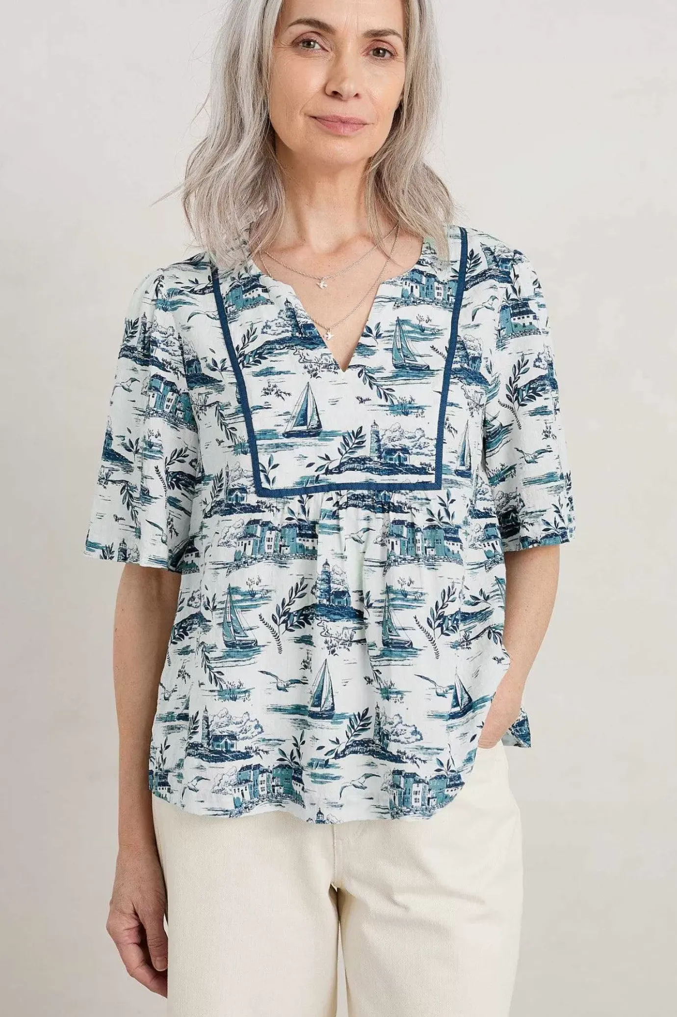 Seasalt Cornwall Treasury Short Sleeve Blouse<Women Tops