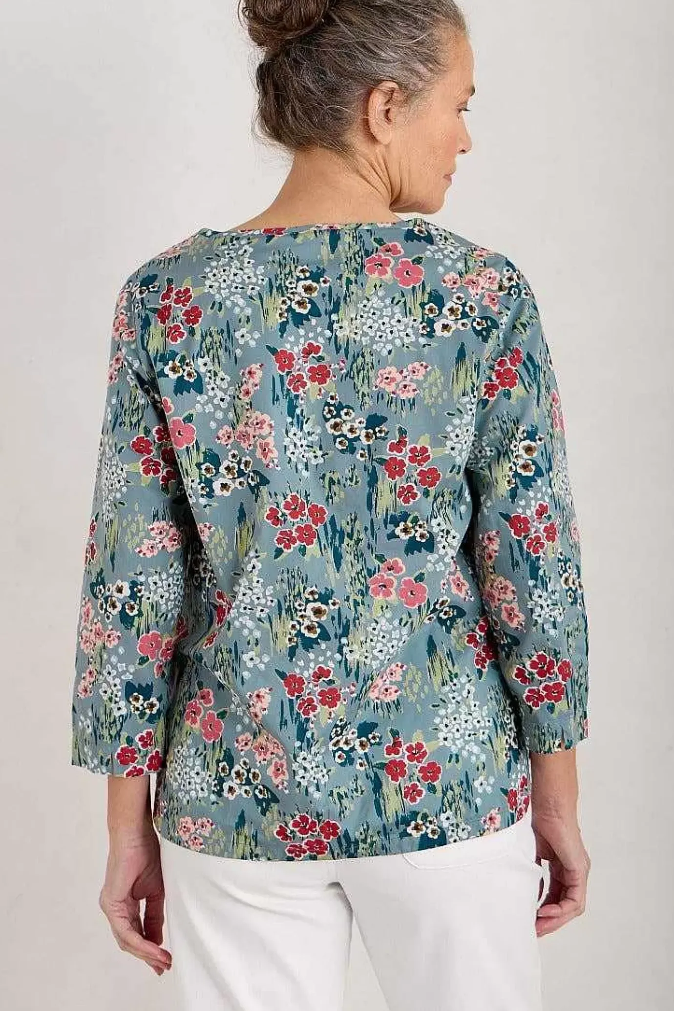 Seasalt Cornwall Watercolour Sketch 3/4 Sleeve Top (Gots)<Women Tops