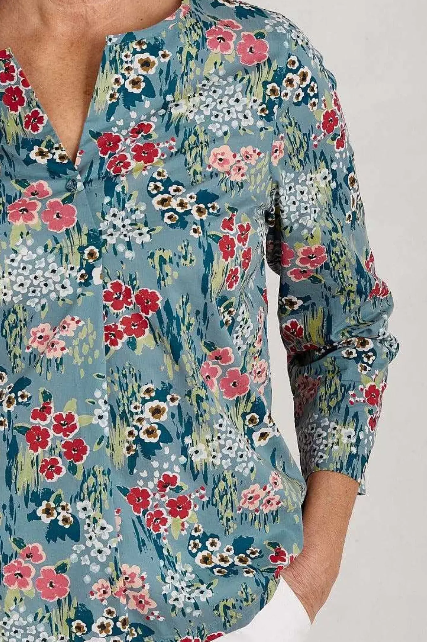 Seasalt Cornwall Watercolour Sketch 3/4 Sleeve Top (Gots)<Women Tops