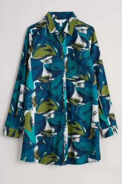 Seasalt Cornwall Waterworn Textured Longline Shirt (Gots)<Women Tops