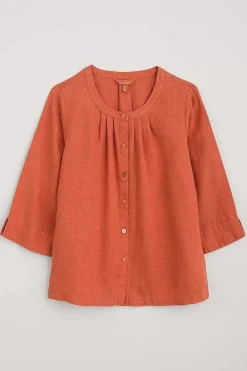 Seasalt Cornwall Wild Fennel Button Through Linen Top<Women Tops
