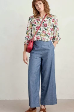 Seasalt Cornwall Willow Path 3/4 Sleeve Printed Shirt<Women Tops