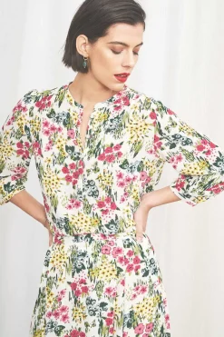 Seasalt Cornwall Willow Path 3/4 Sleeve Printed Shirt<Women Tops